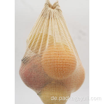 Baumwollnetz -Kordelstring -Tasche zum Einkaufen